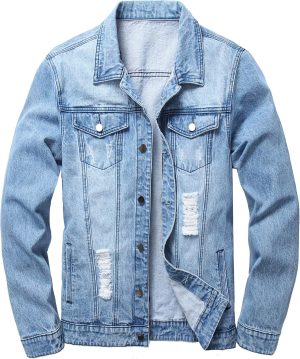 img-1d2b72f64b58a6cfed13 Men's Distressed Denim Jacket