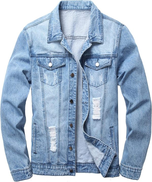 img-1d2b72f64b58a6cfed13 Men's Distressed Denim Jacket
