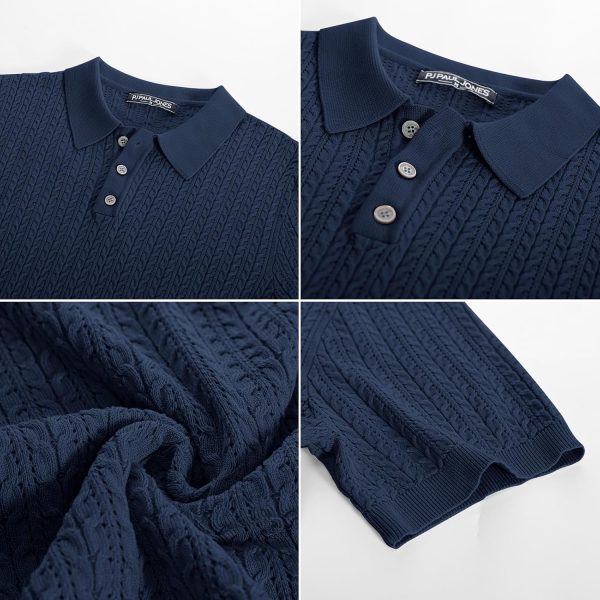 img-830ba5bd477ec2034f79 Men's Textured Knit Polo Shirt