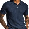 Men's Textured Knit Polo Shirt