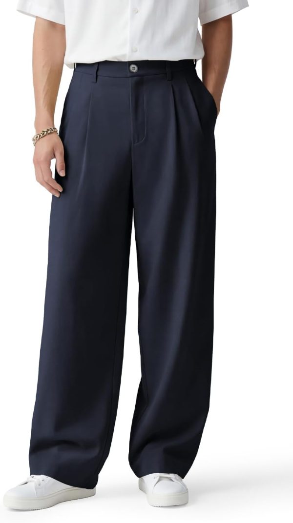 img-b1b386e05b3b88253cba Men's Pleated Wide Leg Trousers
