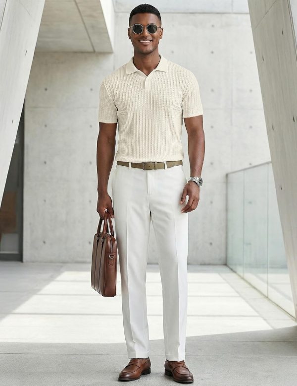 img-be48486e904dfef6ac73 Men's Textured Knit Polo Shirt