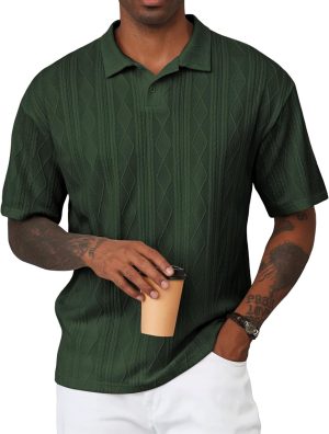 img-e3be7b3ca647e60cfc04 Men's Textured Knit Polo Shirt