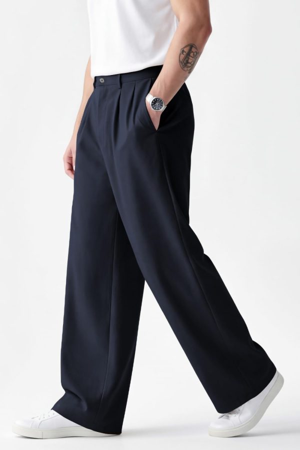img-f02efb538e50da114db2 Men's Pleated Wide Leg Trousers