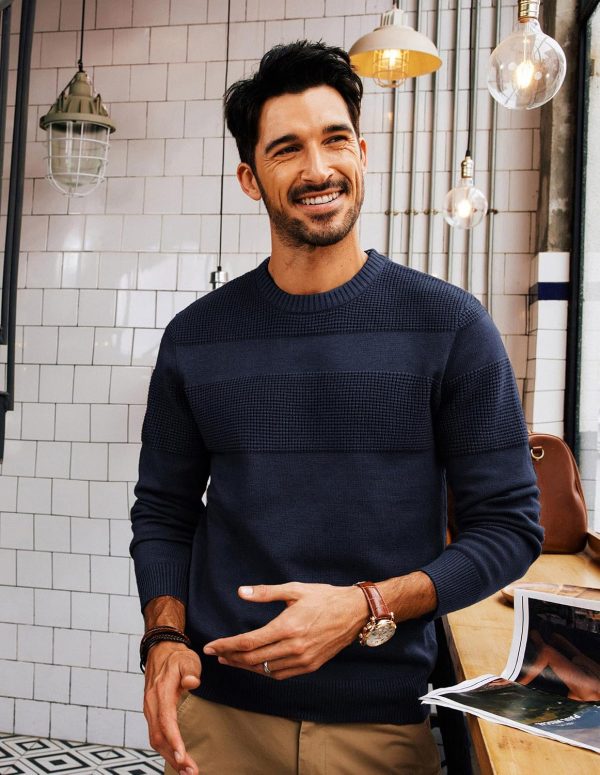 img-f9fad03a740f3f4ac1d6 Men's Textured Knit Sweater