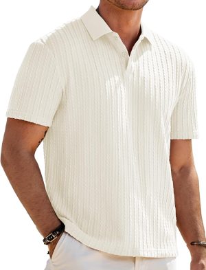 img-fa781fcbbe3ca7c95408 Men's Textured Knit Polo Shirt
